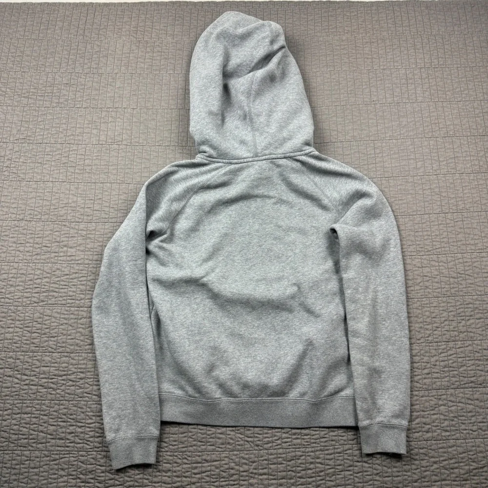 Nike Womens Medium Funnel Neck Hoodie Heather Grey Futura Logo Pullover Casual